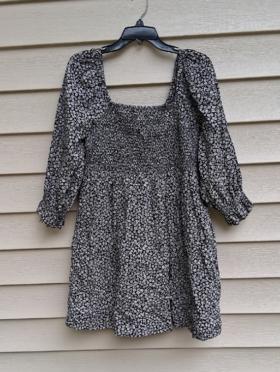 Madewell Dresses & Skirts - Madewell Black Floral Smocked Square-Neck Mini Dress
